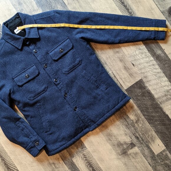 Taylor Stitch Chandler Jacket Navy Blue Small Sherpa Lining - Picture 7 of 8